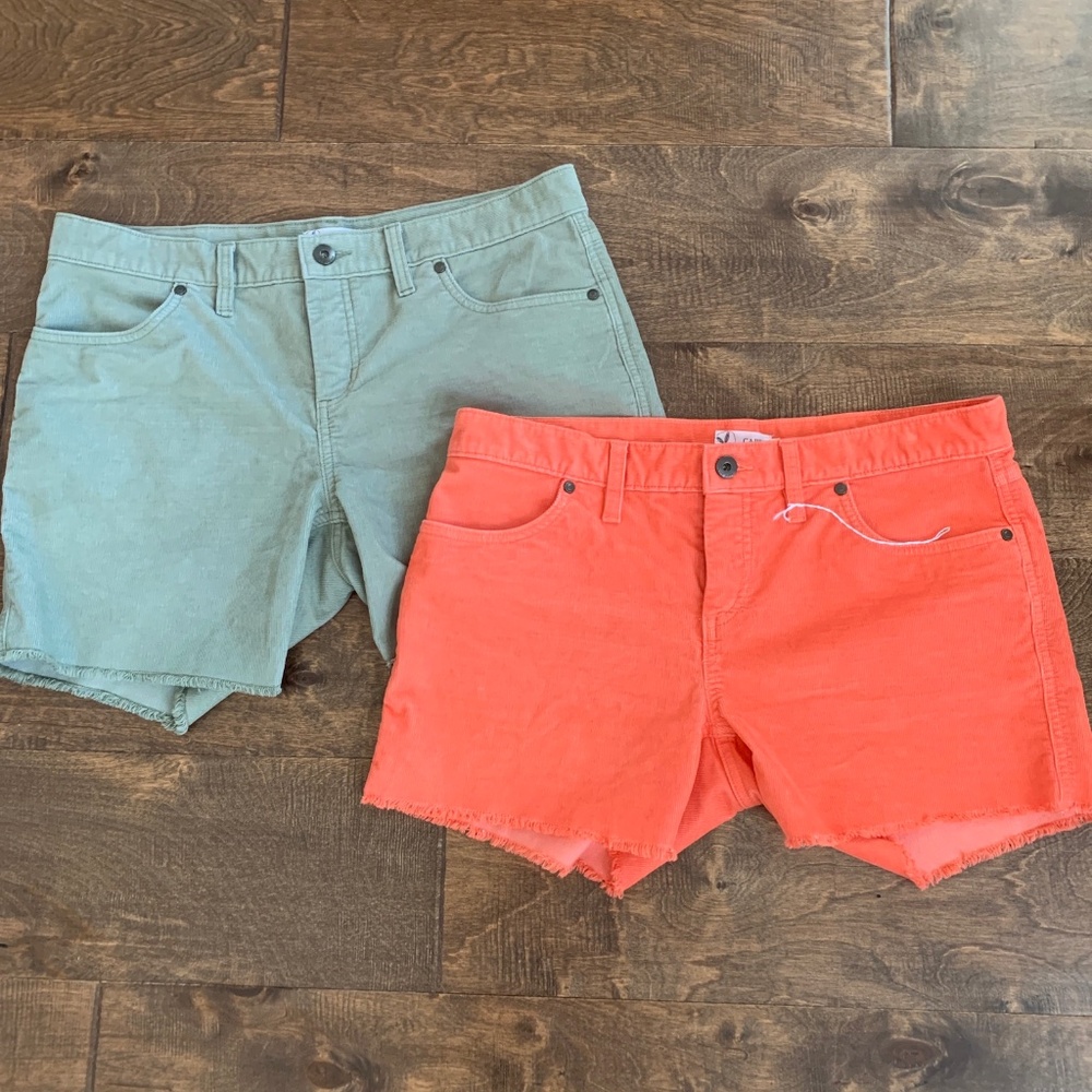 Carve Design Oahu Shorts Lot of 2 Size 6 Green 6”  and Orange 4”